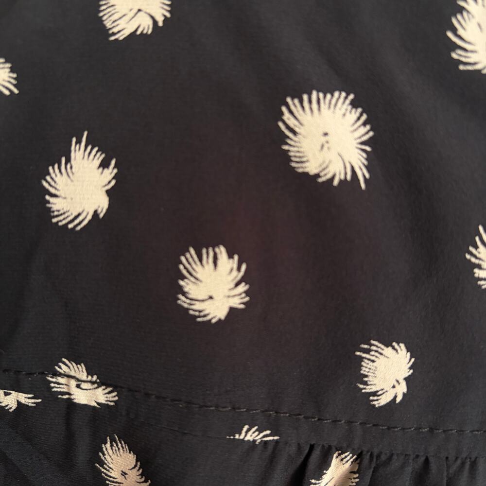 Rebecca Taylor Dandelion-Print Silk Shirtdress Black Size 12 - Picture 6 of 9